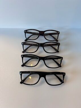 Set of 4 Classic Rectangle +1.00 Reading Glasses - Black & Tortoiseshell